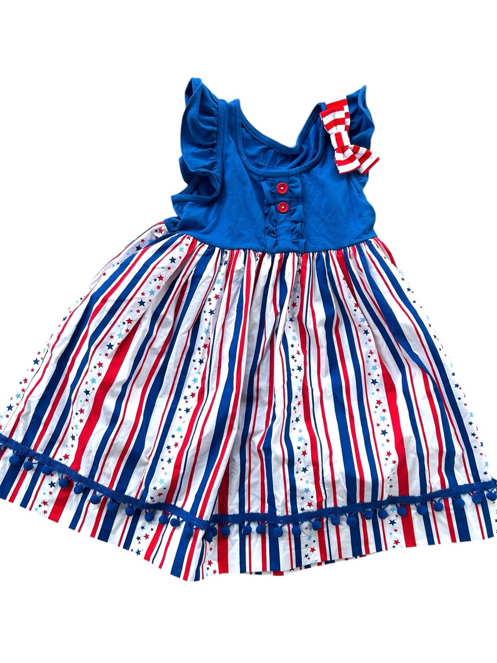 Girls Patriotic 4th of July Dress Red, White & Blue Flag Eleanor Rose 6/7